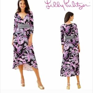 Lilly Pulitzer Black and Pink Long Sleeve Dress